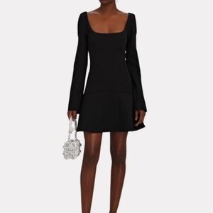 A.L.C. NWT Heidi Mini Dress with Long Sleeves Size 4 Solid Black fit and flare